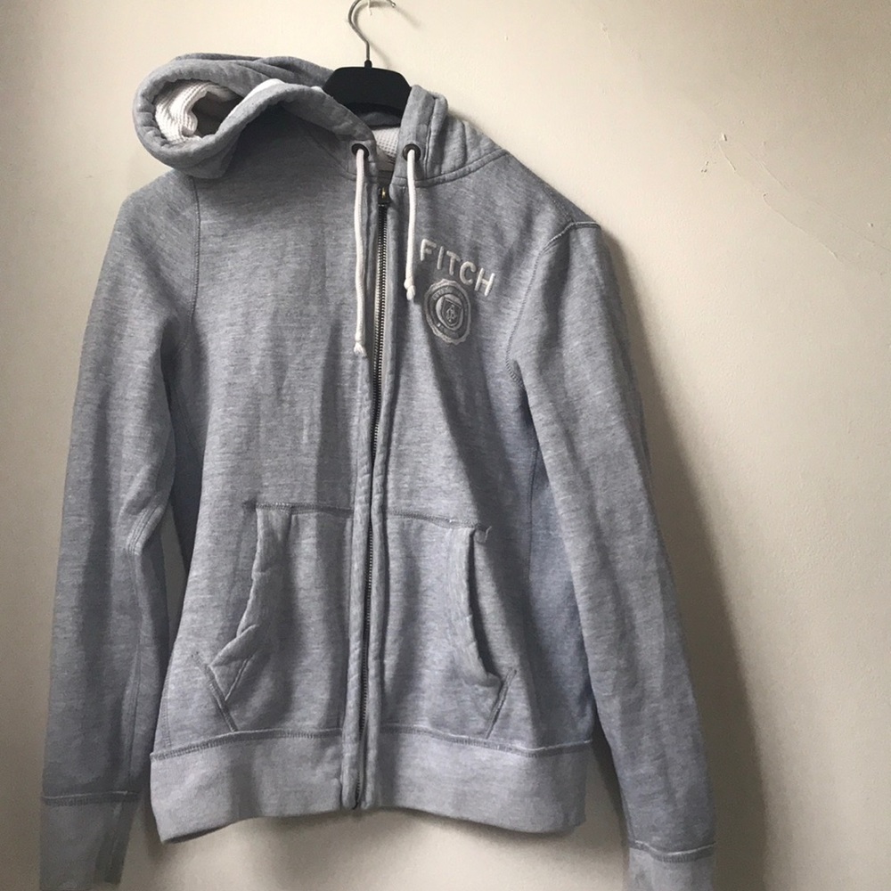 Abercrombie Grey ZIP up muscle hoodie